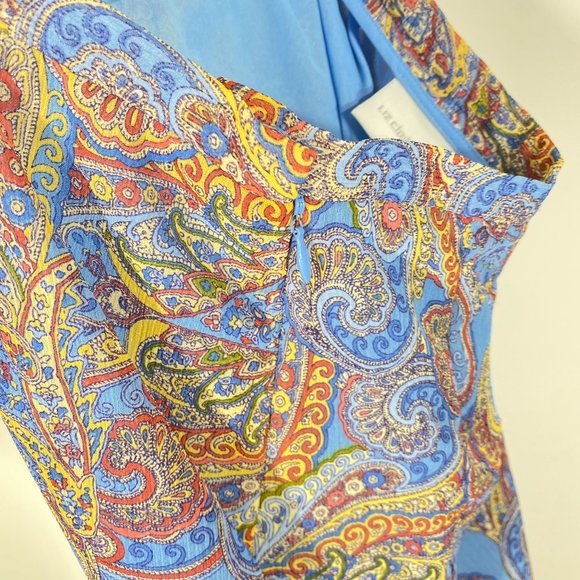 Liz Claiborne Blue Paisley Outfit Top S and Skirt 8 Womens 2 Piece Set - Picture 12 of 14